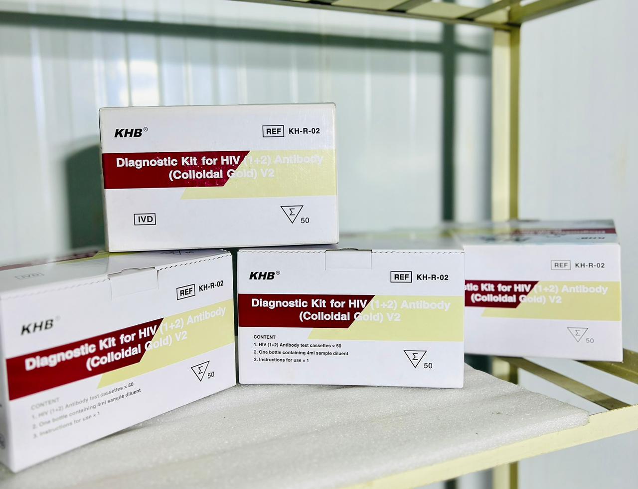 KHB Diagnostic Kit for HIV (1+2) Antibody (Colloidal Gold) V2 HIV Reagent Rapid Test with CE IVDR & WHOPQ Professional Use